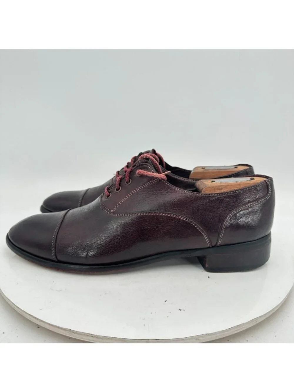 Paolo Lantorno Men Size EU 40 US 7 Brown Leather Cap Toe Oxford Dress Shoes